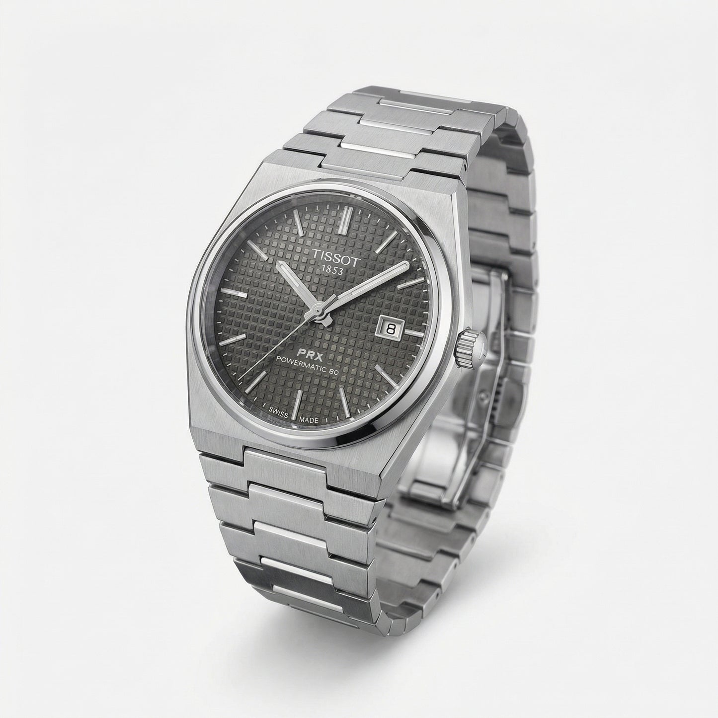Tissot PRX Powermatic 80 Silver Color Watch – “TISSOT 1853” Elegant Dial Style